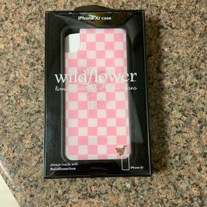 Pink Checkered iphone XR wildflower case